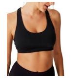 New Cotton Sports Crop Bra M-Black