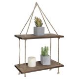 $30 2 Tier Floating Rope Shelve