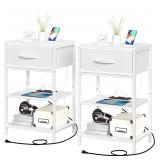 $110 Nightstand Set of 2 with Charging Station