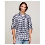 NEW $100 XL TOMMY HILFIGER LINEN GINGHAM SHIRT