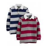 NEW 2PK (2T) Toddler Rugby Striped Shirts