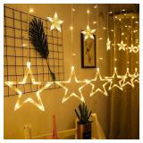 NEW 12 Star Curtain Lights w/8 Modes