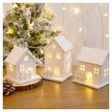 NEW $31 6PK Lighted Christmas Village Houses