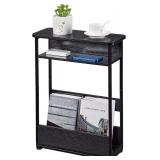 New $80---3-Tier Slim End Table(Black)