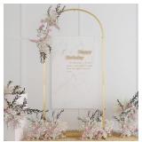 NEW $60 7.2ft Metal Arch Backdrop Stand Gold
