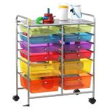 NEW $105 Rolling Utility Cart with 12 Drawers
