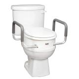 NEW $90 3.5 Inch Raised Toilet Seat with Arms
