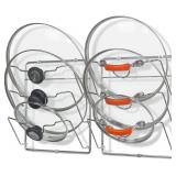 NEW 2PK Door/Wall Mount Pot Lid Organizer Rack