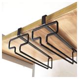 New 2 Pack Wine Glass Hanging Rack(Black)