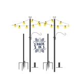 NEW $100 2PK String Light Poles for Outside, 10ft