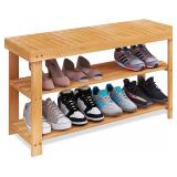 $63 Bamboo 3 Tier Shoe Bench