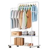 New $40 Clothing Rack with Wheels(WHITE)