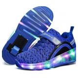 $51 (SZ 4) LED Kids Light Up Roller Shoes