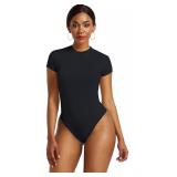 (L)Bodysuit for Women Round Neck Short Sleeve