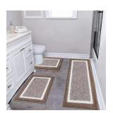 $44 Pauwer 3 Piece Bath Mat Set Bathroom Rugs