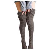 Women's Cable Knit Thigh High Socks