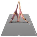 New $60 Large Yoga Mat 6'x 4'x 6mm Grey