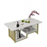 $100 Wolawu Coffee Table White Faux Marble