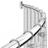 -NEW $50 (48-72') Curved Shower Curtain Rod