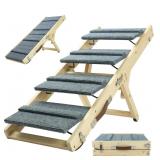 $70 2-in-1 Foldable Wooden Dog Stairs