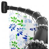 NEW $41 39.5-75ï¿½ Curved Shower Curtain Rod Black
