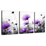 NEW $90 3Pcs Flowers Wall Art