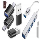 NEW 5PK 4 USB C Adapters & 1 USB Hub 4 Port
