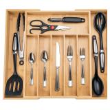 NEW $40 Bamboo Drawer Organizer
