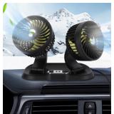 NEW Dual Head Car Fan -360ï¿½ Adjustable