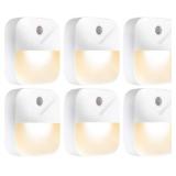 NEW 6PK LED Night Lights Plug Ins w/Motion Sensor