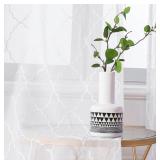 White Semi Sheer Curtains, 2 Panels