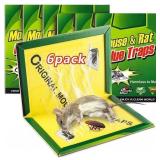 NEW 6PK Glue Traps for Mice Sticky