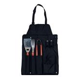 NEW Fine Life Bbq Apron with 7-piece Utensil Set
