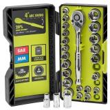 New $32 RYOBI 26 PC 1/4' Socket Set
