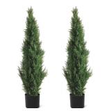 $87 (3') 2 Pack Artificial Cypress Topiary Tree
