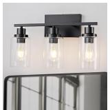 NEW-$70 3 Light Bathroom Light Fixtures Black