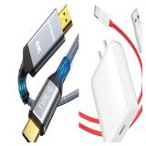 NEW $47 2PK USB C to HDMI & USB Chargers