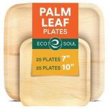 NEW-$38 10 Inch & 7 Inch Palm Leaf Plates ,50Pack