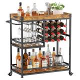 NEW $170 Home Bar Serving Cart