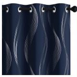 NEW-$60 Blackout Curtains Wave Striped