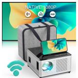 NEW $378 Wi-Fi Projector 1080P Bluetooth *BLACK