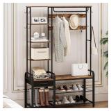 $200 Coat Rack with 3-Tier Storage Bench
