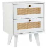$100 White Rattan Night Stand