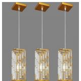 NEW-$240 Gold Pendant Lighting Modern Pendant,3Pcs