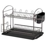 $45 2 Tier Dish Drying Rack With Drain Tray