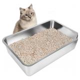 NEW-$59 Stainless Steel Cat Litter Box