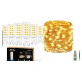 NEW $30 6PK 4W G9 Bulbs LED & 33FT Fairy Lights