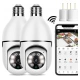 NEW $47 2Pk Light Bulb Security Cameras