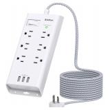 NEW 10FT Surge Protector Cord/ 6 Outlets, 3 USB