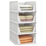 New $45--4-Pack Foldable Clothes Drawer WHITE